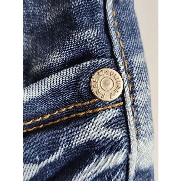 FREE CULTURE Blue Washed Y2K Women’s Junior’s Low Rise Skinny Denim Jeans Size 3 - Picture 13 of 16
